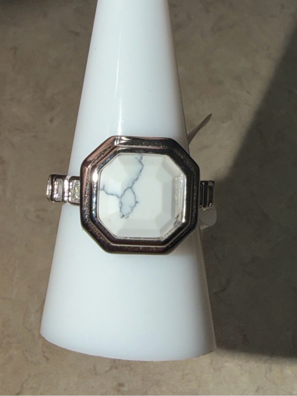 Bomb Party Ring Size 8 Howlite Magnesite No Bag
